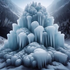 Fototapeta premium Natural ice formation resembling chandelier