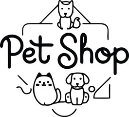 Pet Shop illustration logo concept design	