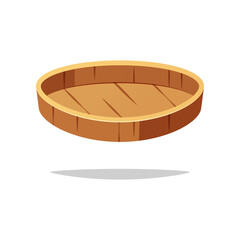 Wooden plate vector isolated on white background.