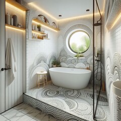 Non Slip Flooring White walls non slip flooring in the shower an