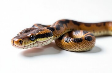 Spotted dangerous snake on white background