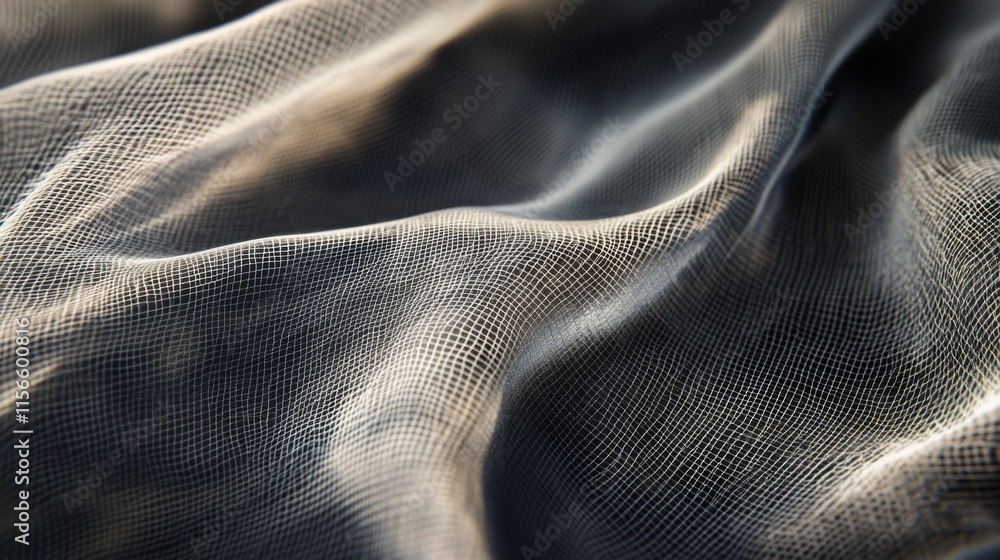 Poster close-up of draped, textured fabric with subtle light and shadow.