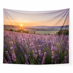 Fototapeta premium lavender flower view point of sunset