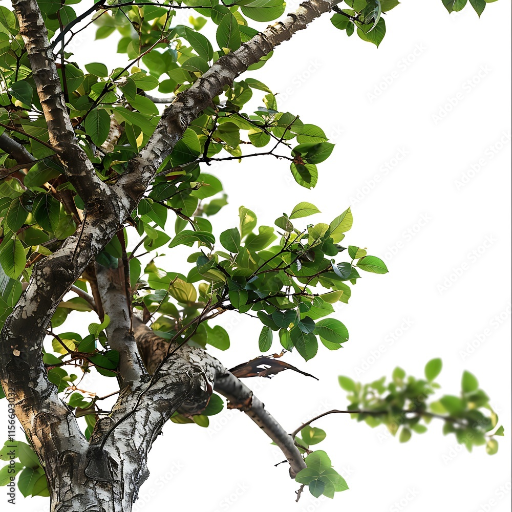 Poster branch of a tree isolated on white background with clipping path.