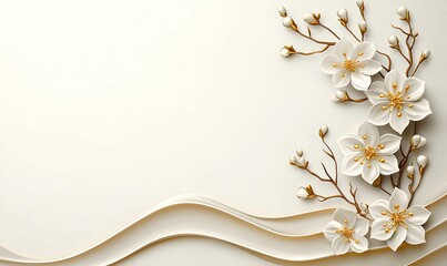 Elegant Floral Arrangement with White Flowers and Gold Accents