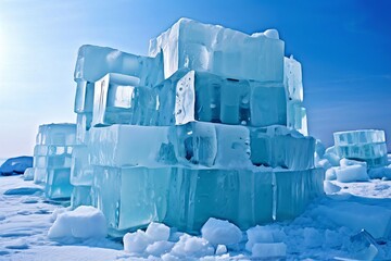 construction using uniform ice blocks