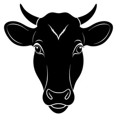 Cow Head Silhouette vector illustration