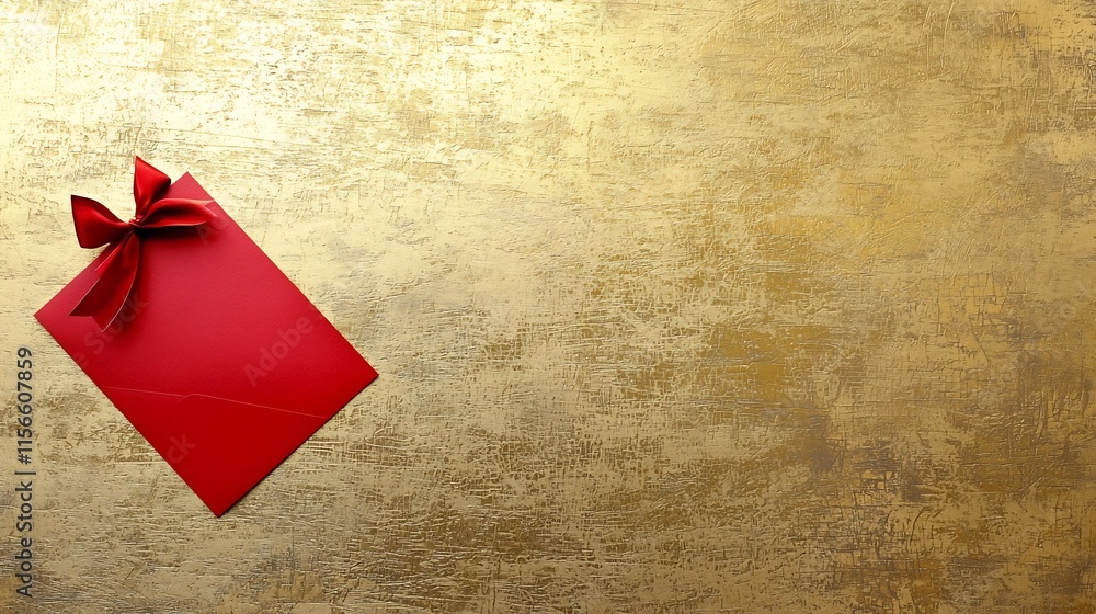 Aufkleber centered red envelopes with placeholder text on a luxurious and elegant gold background 3d concept f