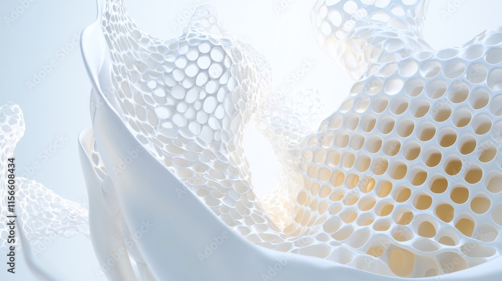 Poster intricate honeycomb cells digital environment high-resolution textures abstract design modern viewpo