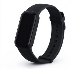 Modern Black Fitness Band on White Background for Health Tracking