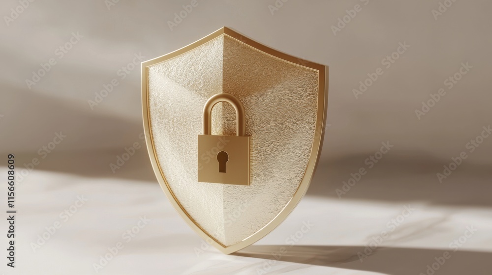Poster cybersecurity action abstract shield with lock digital environment graphic concept protecting data s