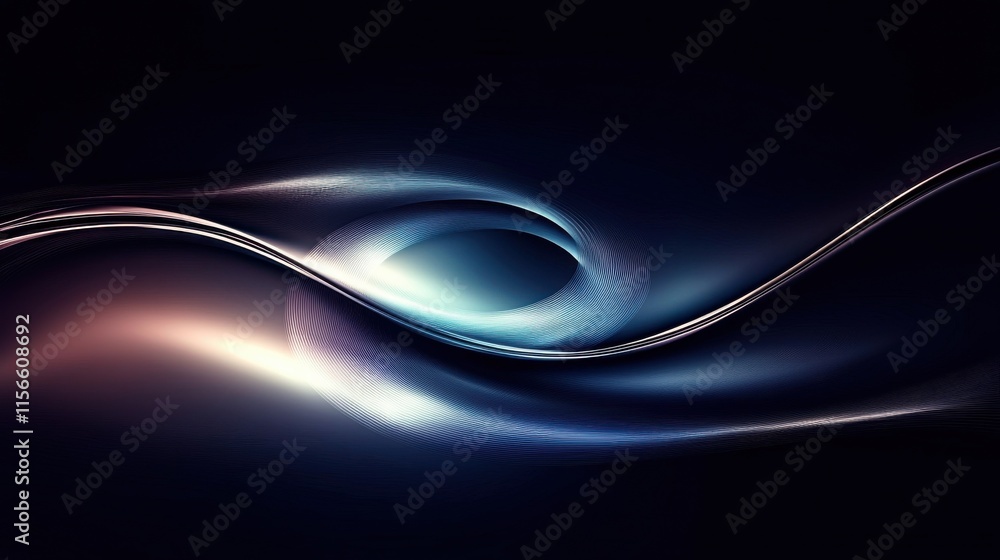 Poster fluid chrome spirals twisting into rainbow-lit abstractions digital art dark background abstract con