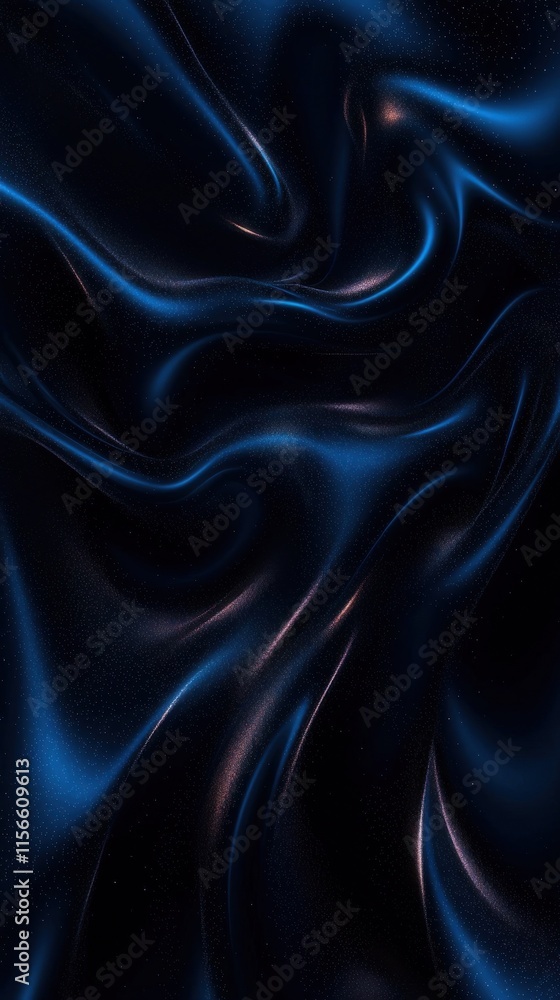 Poster dynamic dark teal cosmic swirls with glowing particles abstract background ethereal environment digi