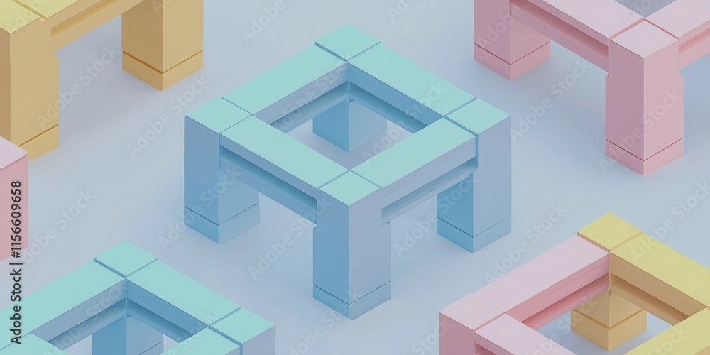 Aufkleber a row of colorful cubes are arranged in a square formation. the cubes are of different colors, inclu