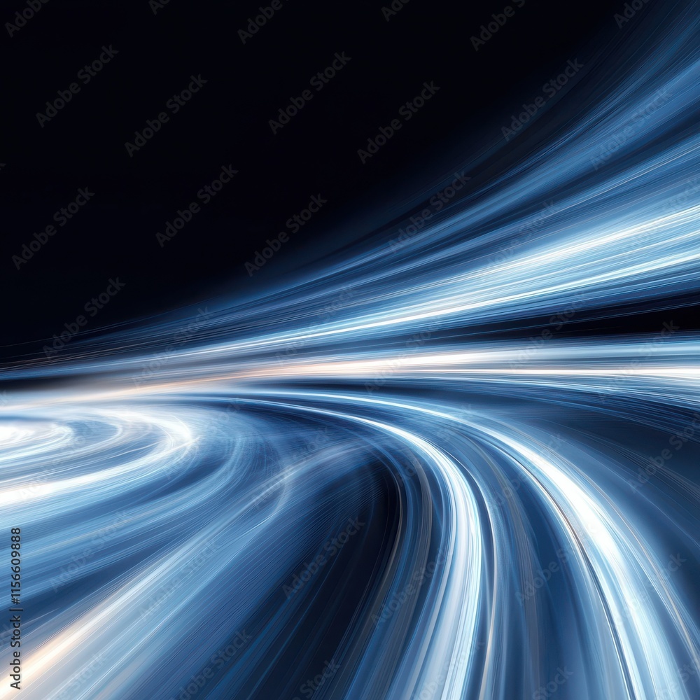 Poster dynamic abstract blue background with blurred speed lines digital art modern aesthetic tech-driven e