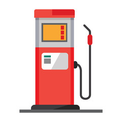 Illustration of Gas filling station fuel pump isolated on white