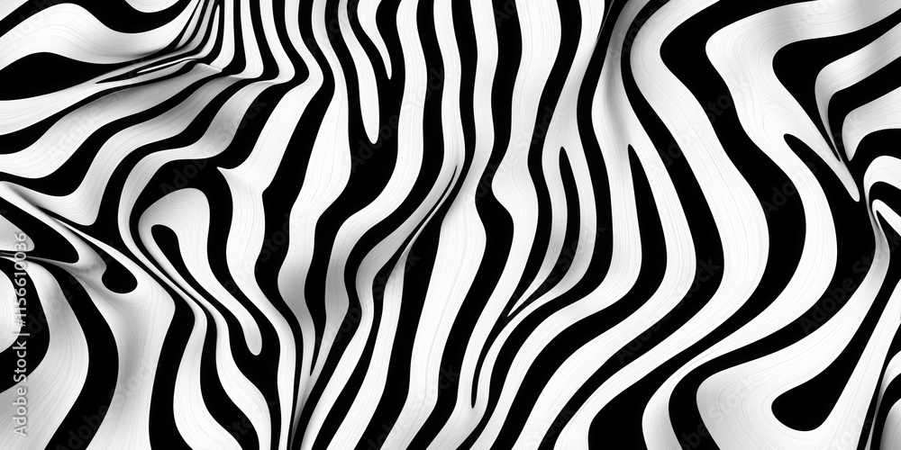 Poster a zebra print background with a black and white striped pattern. the zebra print is very detailed an