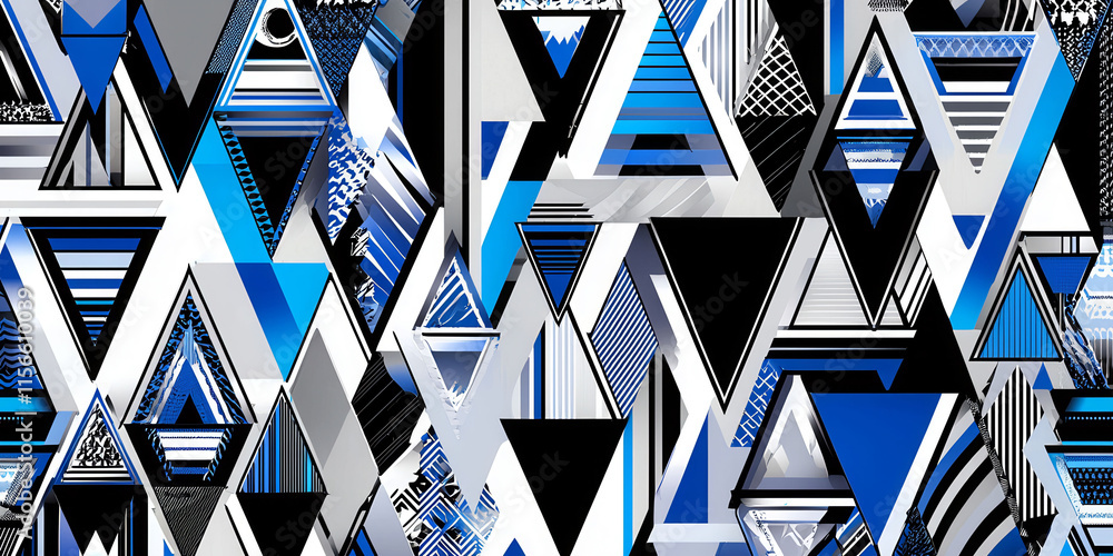 Poster a blue and silver image of a computer chip. the image is abstract and has a futuristic feel to it