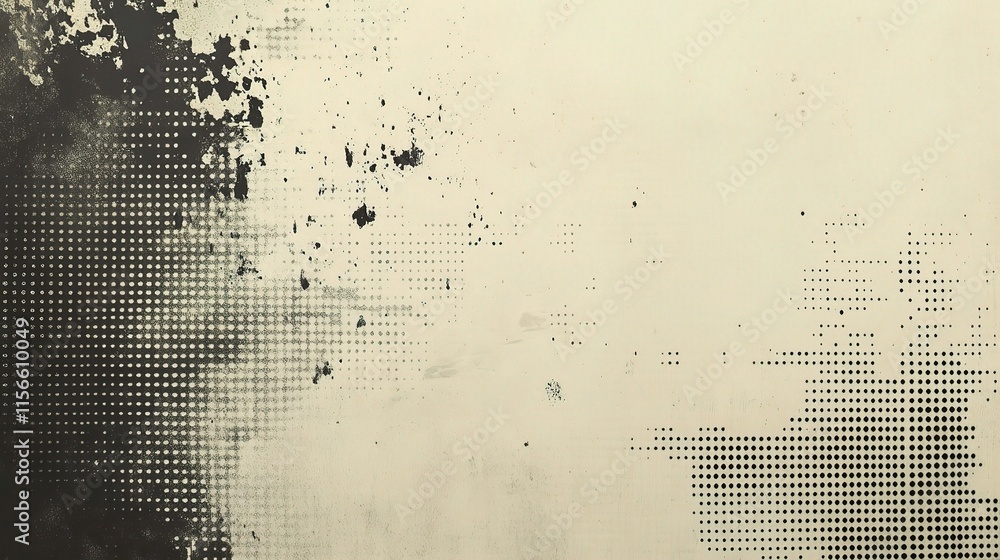 Poster aged halftone abstract background with dotted texture design