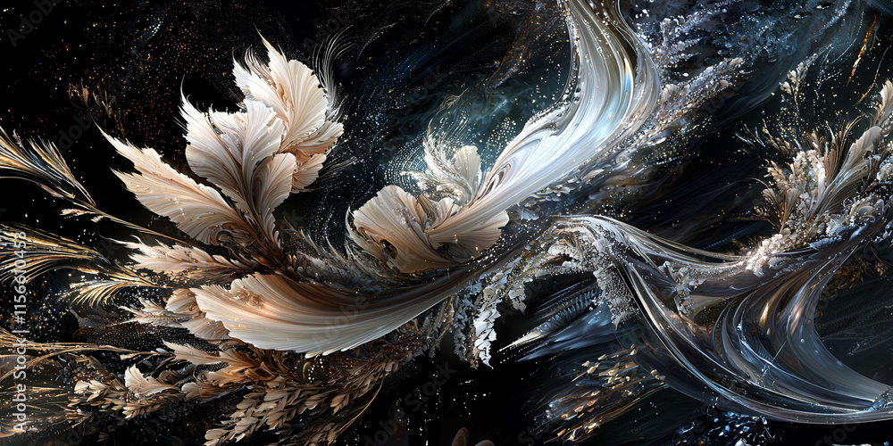 Poster a beautiful, colorful, and intricate image of a tree with leaves and branches. the image is a work o