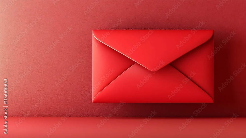 Poster sophisticated and minimalist red envelope design featuring a smooth layout and text friendly 3d for 