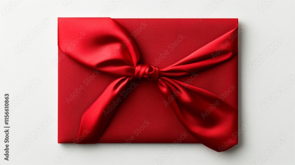 Poster sleek and sophisticated red envelope 3d with smooth layout and text friendly design for corporate br