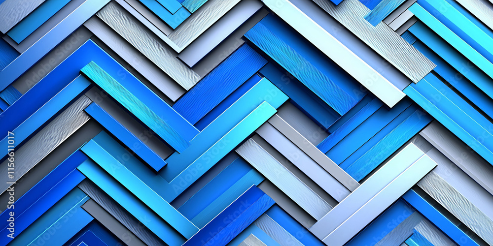 Poster a blue and silver image of a computer chip. the image is abstract and has a futuristic feel to it