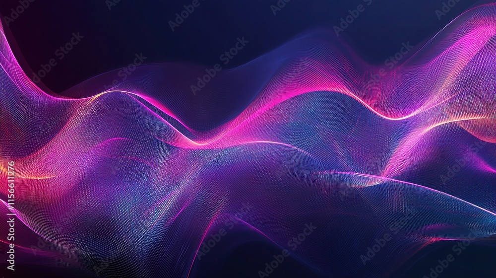 Poster Abstract Dynamic Technology Background with Colorful Flowing Lines