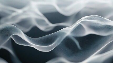 Obraz premium Abstract Wave Design in Gray Tones with Flowing Smoke Effect