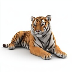 Fototapeta premium 3d tiger isolated on white background