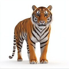 Fototapeta premium 3d tiger isolated on white background