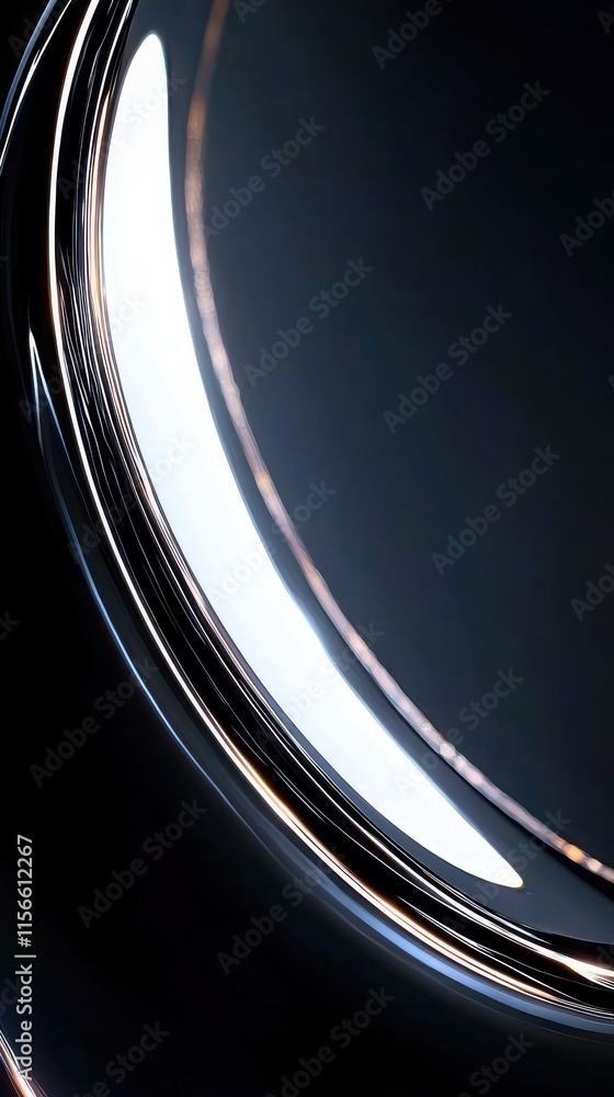 Poster abstract chrome reflections with soft glowing light studio digital art modern design close-up visual