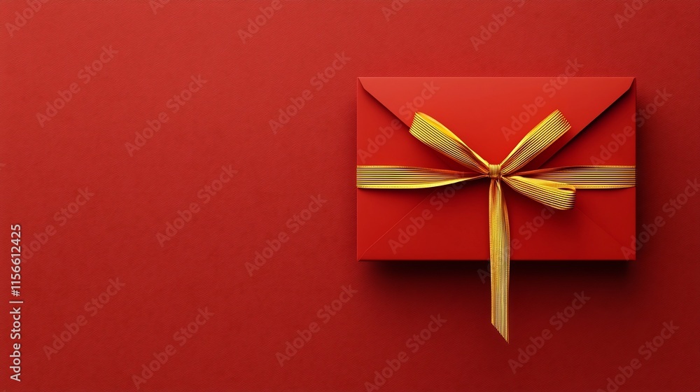 Aufkleber sleek 3d of red envelopes tied with golden ribbon providing blank text space for design or message r