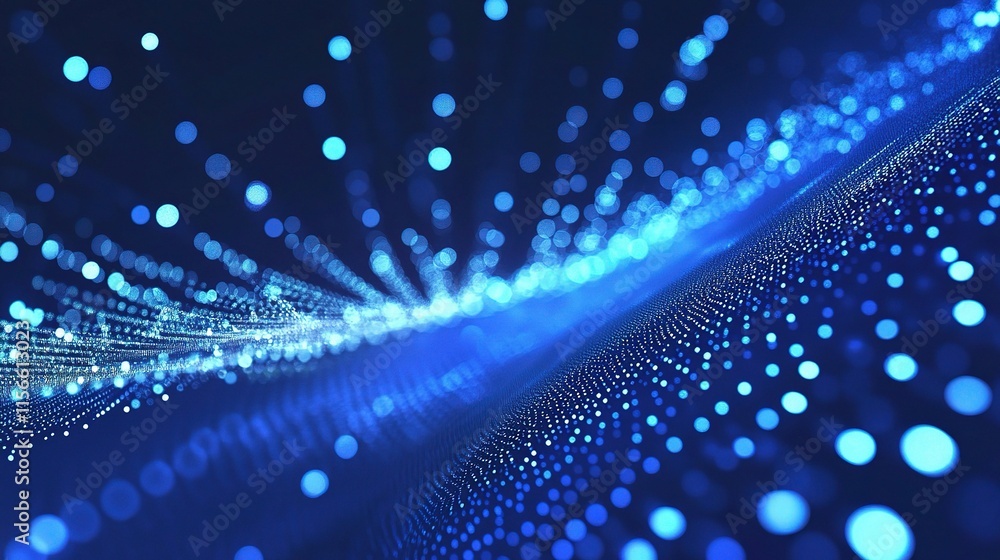 Poster dynamic blue abstract vector background with bright elements