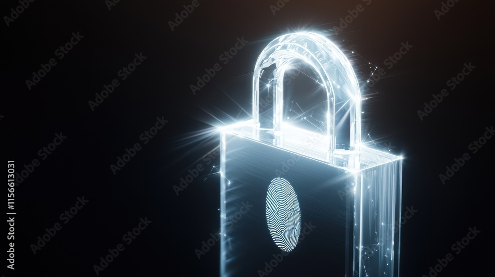 Poster digital fingerprint lock security cyber realm abstract image high-tech environment close-up view inn