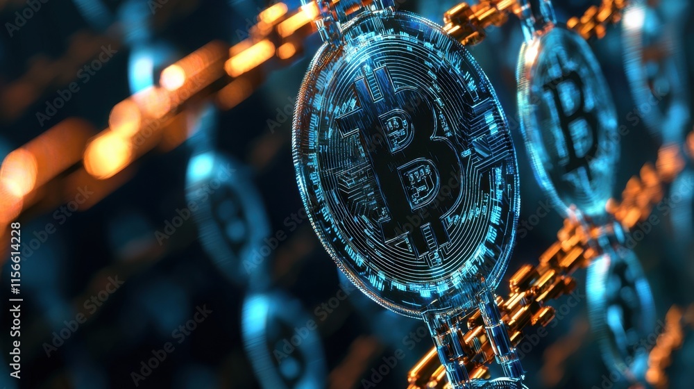 Poster exploring blockchain security solutions global financial hub digital technology modern environment i