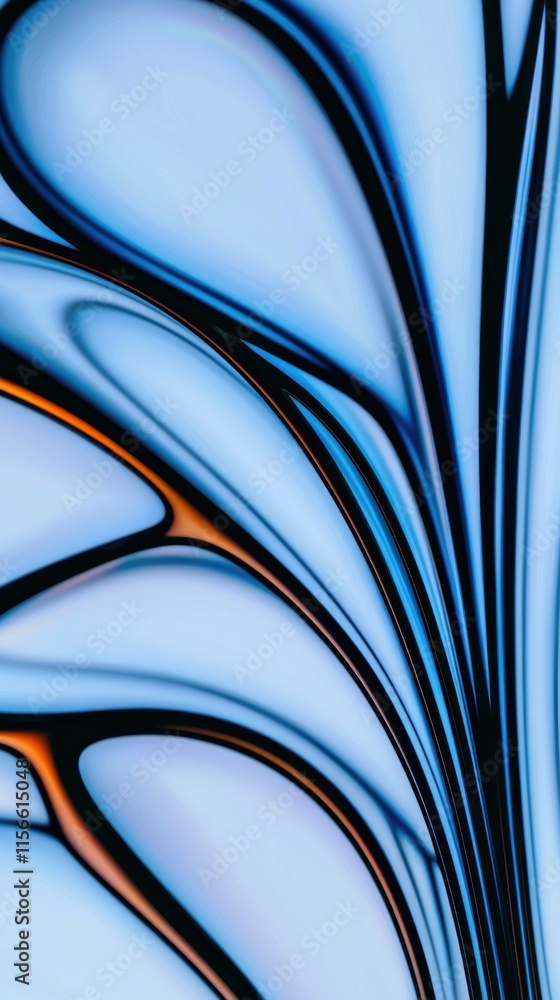 Poster fluid chrome waves with sharp reflections futuristic abstract art digital design modern aesthetics
