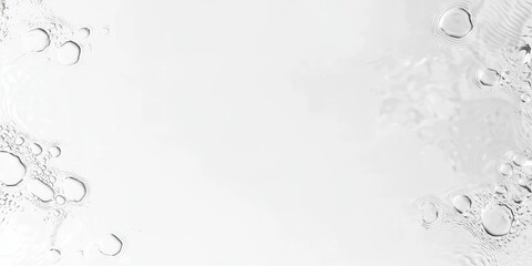 Abstract background with water droplets on white surface.