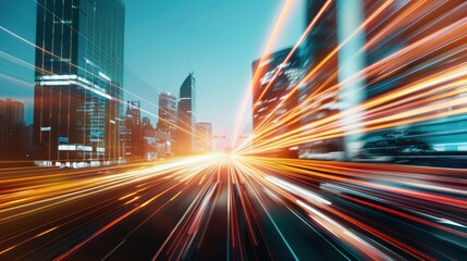 Fototapeta premium City Lights and Speed Blur