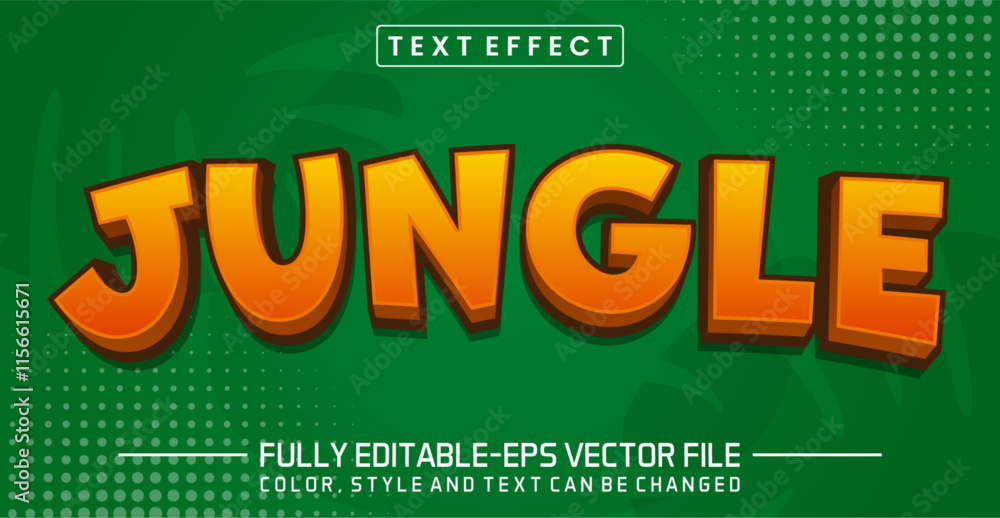 Poster jungle font text effect editable