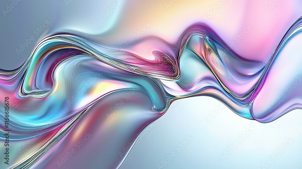 Aufkleber liquid dreamscape: abstract iridescent swirls of color create a mesmerizing visual experience, evoki