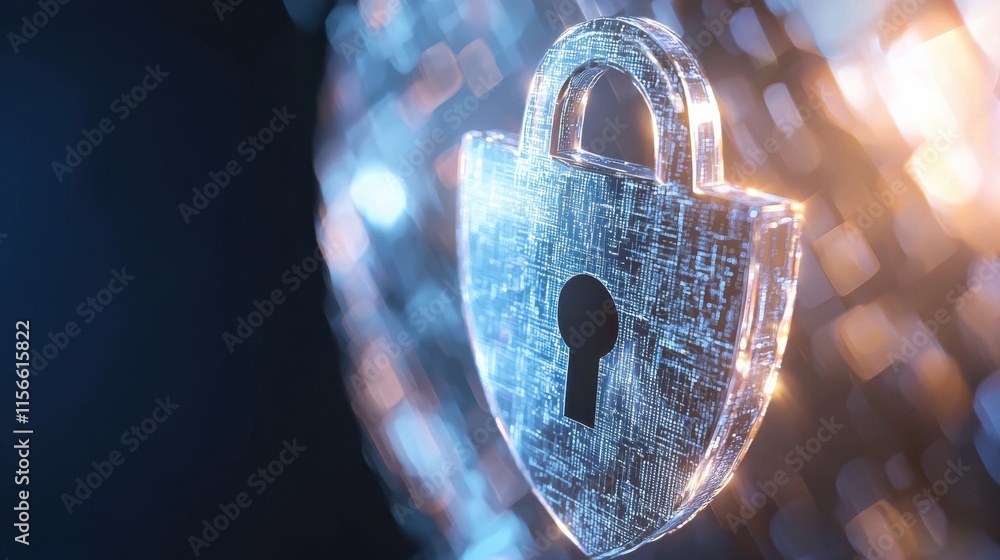 Poster cybersecurity protection measures digital environment abstract art secure space visual concept innov