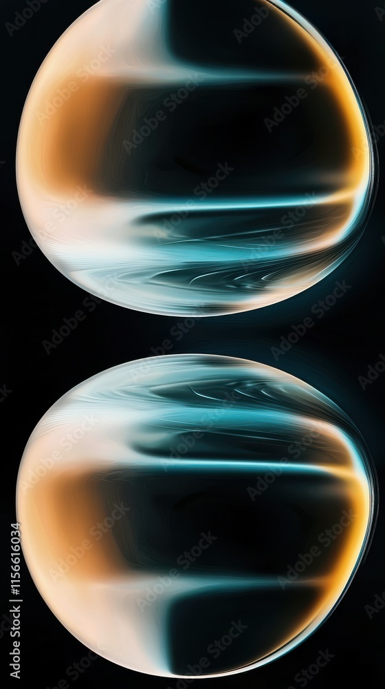 Poster dynamic abstract chrome reflections with glowing light digital art modern environment futuristic vie
