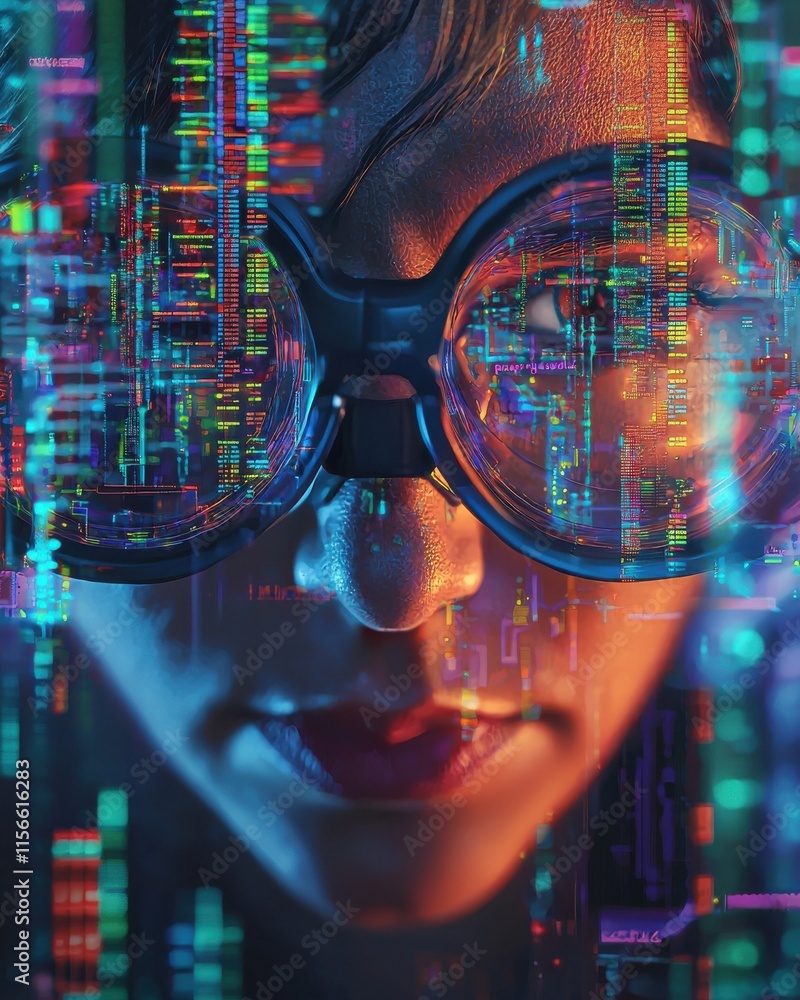 Poster cyber forensic analysis in a sleek modern environment digital landscape futuristic viewpoint data vi