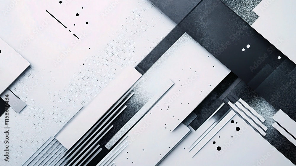 Poster abstract geometric composition: monochromatic interplay of shapes and textures. a modern, minimalist