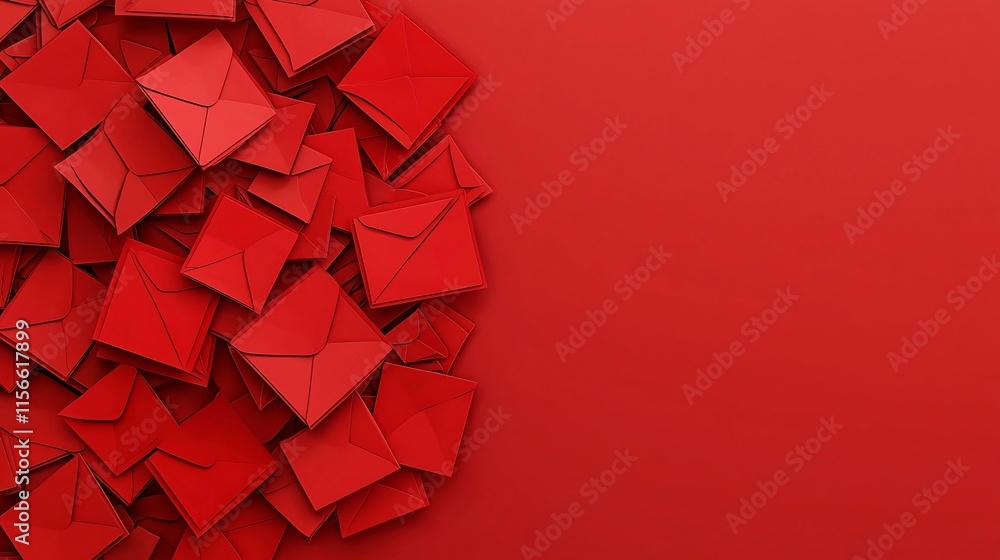 Poster elegant and minimalist circular red envelope pattern with clean text area 3d for greeting cards invi