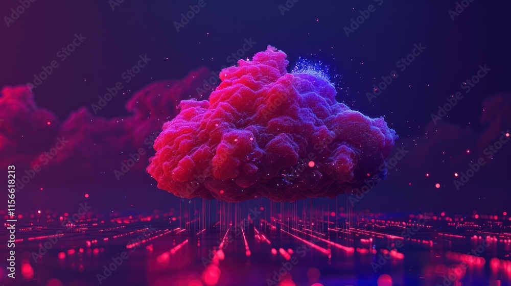 Aufkleber abstract cloud computing concept.