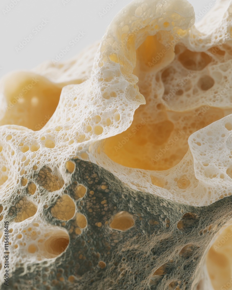 Poster microscopic health-oriented foam structure laboratory setting high-resolution image scientific explo