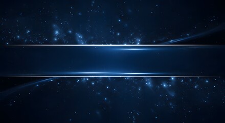 Obraz premium Dark blue shiny abstract background with copy space for design. Long web banner. Website header. Christmas, New Year, birthday, anniversary, holiday, celebration, holiday concept.