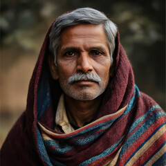 Portrait photo of a middle-aged man wearing a red headscarf